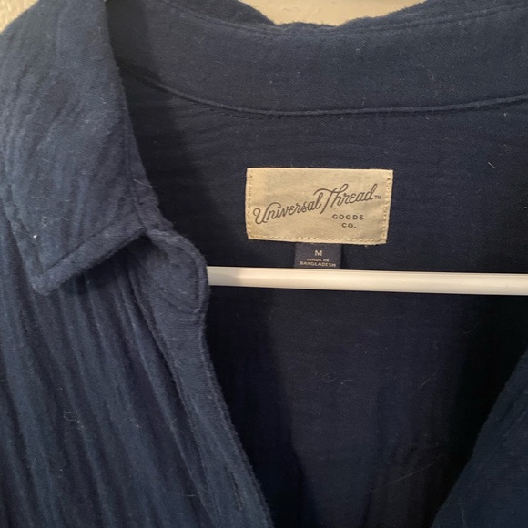 Navy Blue Button-down Universal Threads (Target) Top - Picture 2 of 4